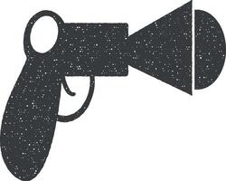pistola juguete wirh pelotas vector icono ilustración con sello efecto