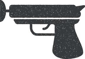 toy gun with Velcro vector icon illustration with stamp effect