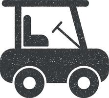 golf carro vector icono ilustración con sello efecto