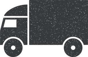 truck vector icon illustration with stamp effect