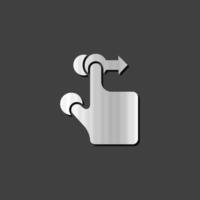 Finger gesture icon in metallic grey color style.Gadget touch pad smart phone laptop vector