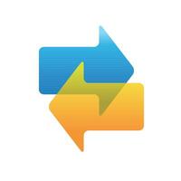 Arrows icon in color. Communication data traffic vector