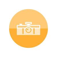 Panorama camera icon in flat color circle style. Landscape nature architecture photography lens vector