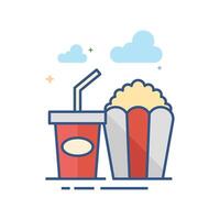 Soft drink icon flat color style vector illustration