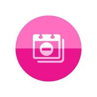 Unavailable label icon in flat color circle style. Calendar job work assignment freelance vacation vector
