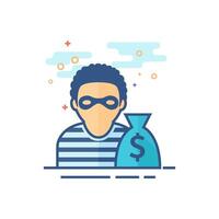 Burglar icon flat color style vector illustration