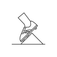 Starting block icon in thin outline style vector