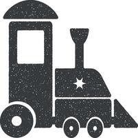 infantil tren vector icono ilustración con sello efecto