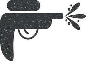 Water gun toy vector icon illustration with stamp effect