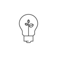 Light bulb icon in thin outline style vector