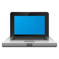 Laptop computer icon in color. Electronic digital display vector