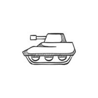 Hand drawn sketch icon tank vector