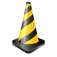 Traffic cone icon in color. Road construction warning vector