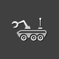 Space rover icon in metallic grey color style.Vehicle exploration planet vector