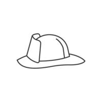 Fireman hat icon in thin outline style vector