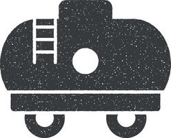 Railroad, tank vector icon illustration with stamp effect