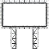 steel structure billboard vector icon illustration with stamp effect