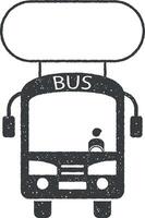 bus, billboard vector icon illustration with stamp effect