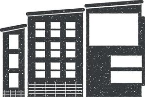 billboard on building vector icon illustration with stamp effect