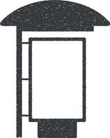 billboard in bus stop vector icon illustration with stamp effect