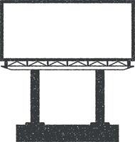 outdoor sign board vector icon illustration with stamp effect