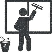 man wiping vector icon illustration with stamp effect