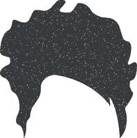 cabello, mujer, Corte de pelo, afro texturizado vector icono ilustración con sello efecto
