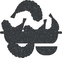 Tempura vector icon illustration with stamp effect