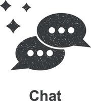 Online marketing, chat vector icon illustration with stamp effect