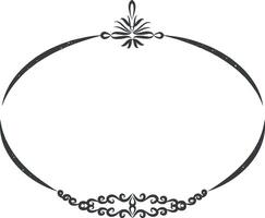 Beautiful round frame with wildflowers vector icon illustration with stamp effect