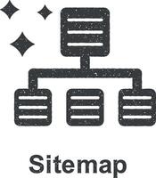 Online marketing, sitemap vector icon illustration with stamp effect