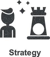 Online marketing, strategy vector icon illustration with stamp effect