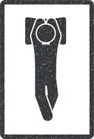 hombre extendido cuerpo vector icono ilustración con sello efecto
