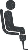 seating place for disabled vector icon illustration with stamp effect