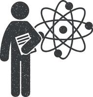 man with nanotechnology degree vector icon illustration with stamp effect