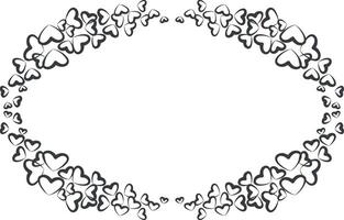 Beautiful round frame with wildflowers vector icon illustration with stamp effect