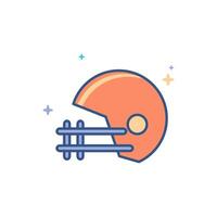 Football helmet icon flat color style vector illustration