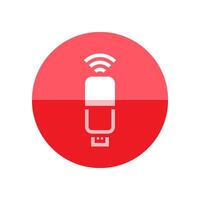 Modem icon in flat color circle style. Internet connection wireless vector