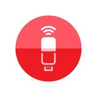 Modem icon in flat color circle style. Internet connection wireless vector