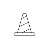 Traffic cone icon in thin outline style vector