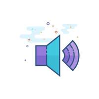 Audio volume icon flat color style vector illustration