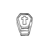 Hand drawn sketch icon coffin vector