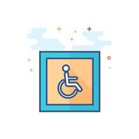 Disabled access icon flat color style vector illustration