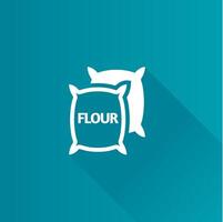 Flour sack flat color icon long shadow vector illustration