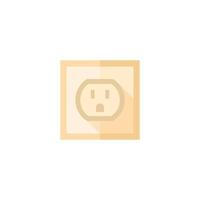 Electrical outlet icon in flat color style. Electronic connect plug household vector