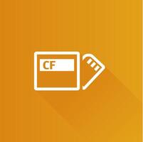 Compact flash and SD card flat color icon long shadow vector illustration