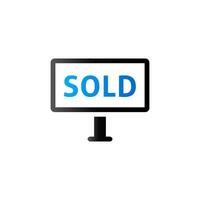 Sold out sign icon in duo tone color. Property house selling vector