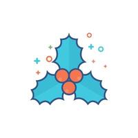 Christmas garland icon flat color style vector illustration