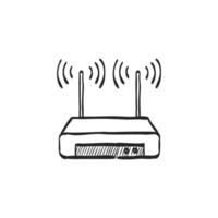 Hand drawn sketch icon router vector