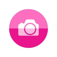 Camera icon in flat color circle style. Digital photography snapshot vector